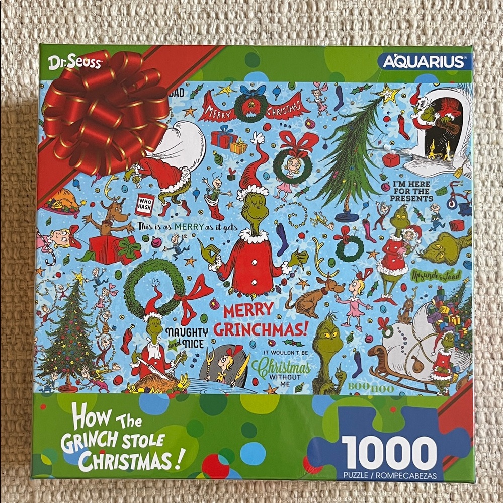 Dr. Seuss Grinch Christmas Puzzle with Red and Green Accents